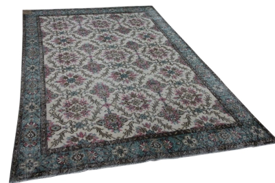 Vintage vloerkleed roze, blauw 7187 287cm x 178cm