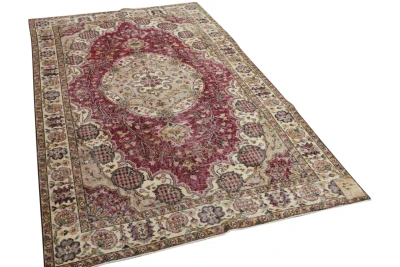 vintage vloerkleed rood met diverse kleuren 265cm x 160cm