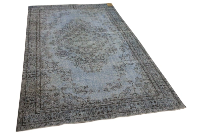 Vintage vloerkleed blauw 12535 273cm x 157cm