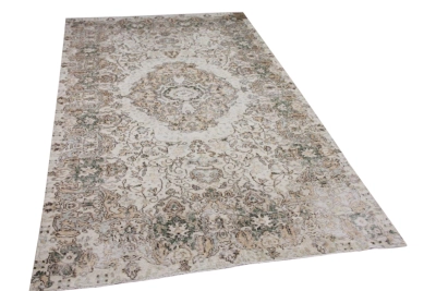 Vintage vloerkleed beige met groen 14908 279cm x 163cm