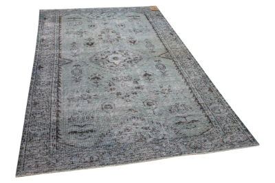 Vintage vloerkleed blauw 22695 256cm x 150cm