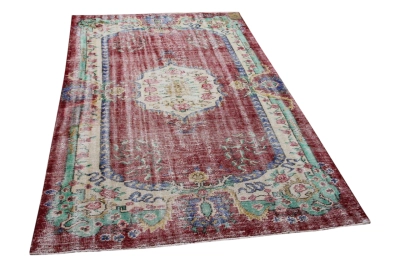 Vintage vloerkleed rood 23144 250cm x 155cm