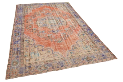 Vintage vloerkleed oranje 24338 293cm x 186cm