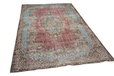 Vintage vloerkleed rood, blauw 26841 296cm x 178cm