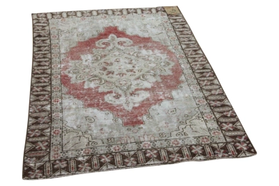 Vintage vloerkleed beige met rood 35655 170cm x 114cm