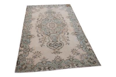 Vintage vloerkleed beige met groen 8483 215cm x 123cm