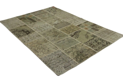 patchwork vloerkleed 240cm x 170cm zandkleurig 