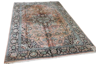 VERKOCHT vintage zijde vloerkleed, nr 24003, 280cm x  180cm (kaschmir 40 jaar oud)
