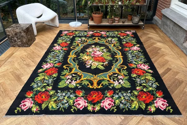 Rozenkelim authentiek, handgeweven in Moldavië 11707 286cm x 208cm  