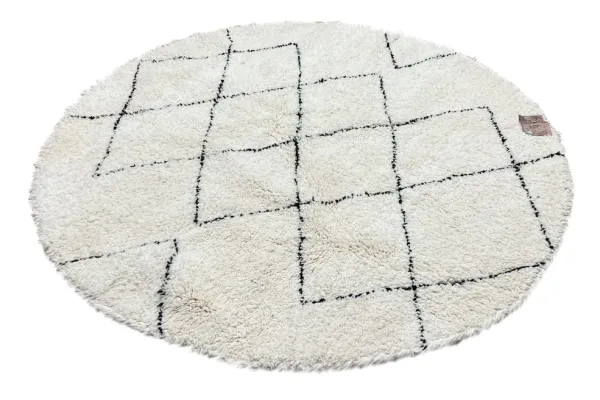 Rond beni ouarain vloerkleed 200cm doorsnee