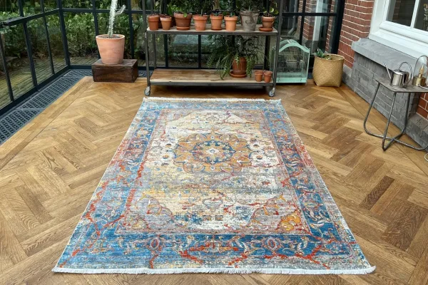 Sale vloerkleed met zachte pool, natuurtinten, 235cm x 165cm Showroom model