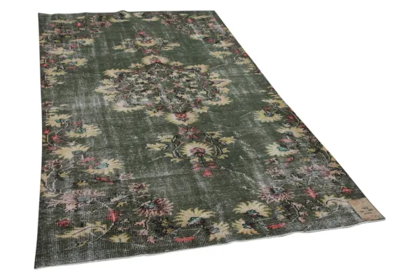 Vintage vloerkleed groen 17345 275cm x 155cm