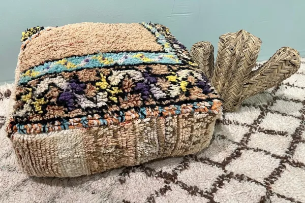 Marokkaanse Poef 60cm x 60cm x 25cm nr: 17534 incl. vulling