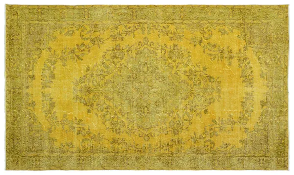 Vintage vloerkleed geel 18018 308cm x 183cm