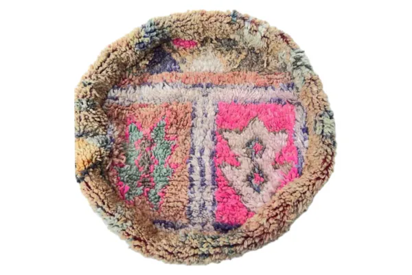 VERKOCHT Ronde Marokkaanse Poef nr.22102 60cm x 25cm incl. vulling  