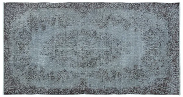 Vintage vloerkleed grijs blauw 25632 220cm x 113cm