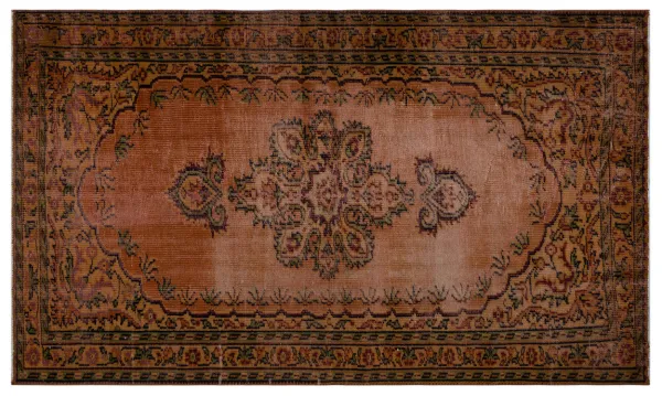 Vintage vloerkleed bruin 26972 254cm x 151cm