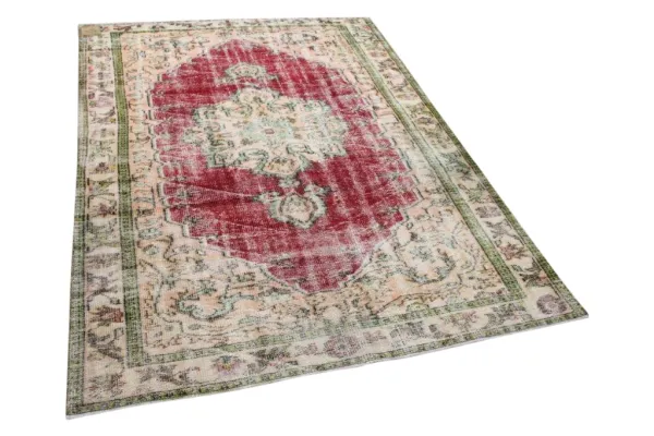 Vintage vloerkleed met rood 28365 260cm x 169cm