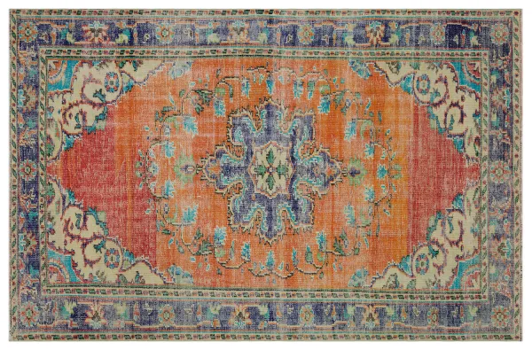 Vintage vloerkleed met oranje 29702 250cm x 163cm