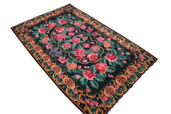 Rozenkelim no B319 (280cm x 186cm) Antieke unieke kelim, handgeweven uit Moldavië