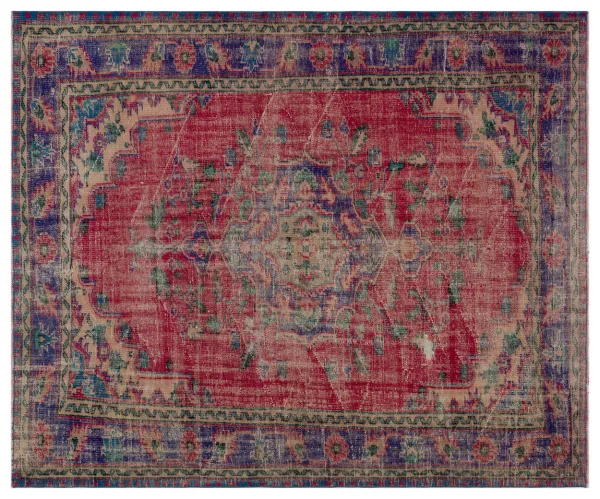 Vintage vloerkleed rood nr.33428 240cm x 190cm