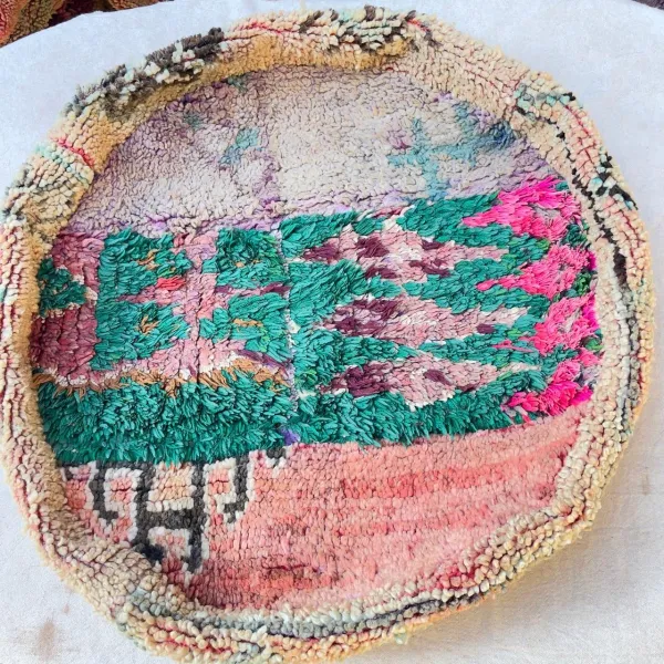 VERWACHT Ronde Marokkaanse Poef nr.94704 60cm x 60cm x 25cm leverbaar eind februari