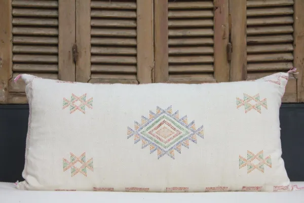 Sabra Kussen uit Marokko wit 100cm x 50cm incl vulling nr. 58134