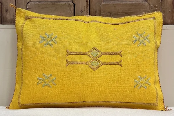 Sabra Kussen uit Marokko geel 60cm x 40cm incl vulling nr.61225