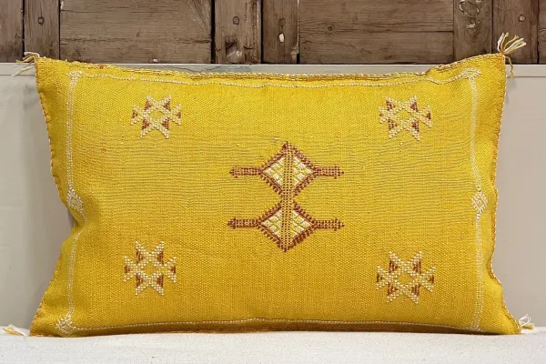 Sabra Kussen uit Marokko geel 60cm x 40cm incl vulling nr.61227