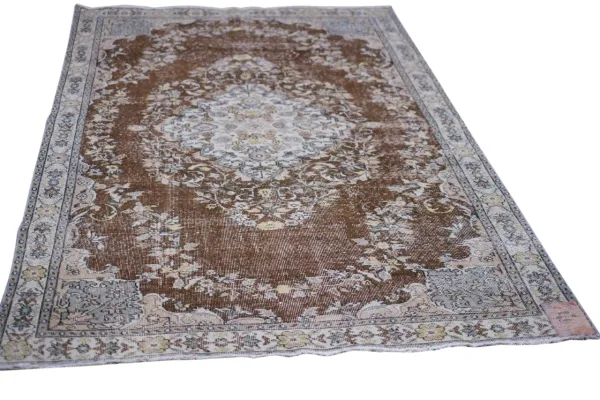 Vintage vloerkleed bruin nr.92565 263cm x 160cm  