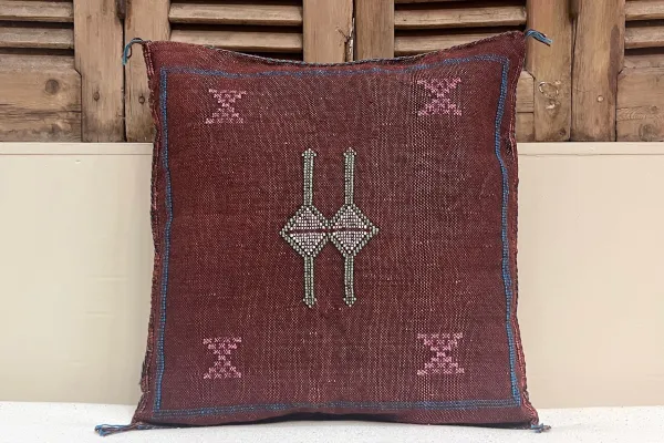 Sabra Kussen uit Marokko bordeauxrood 45cm x 45cm incl vulling nr.94054