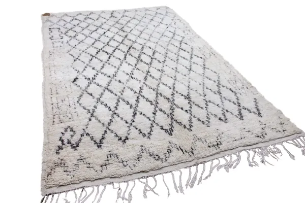 oude beni ouarain hoogpolig vloerkleed uit Marokko 730016 313cm x 200cm  