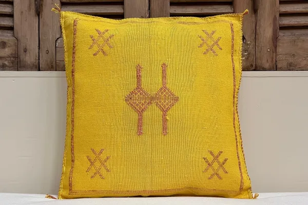 Sabra Kussen uit Marokko geel 45cm x 45cm incl vulling nr.94145