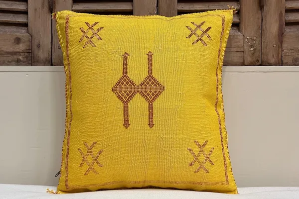 Sabra Kussen uit Marokko geel 45cm x 45cm incl vulling nr.94152