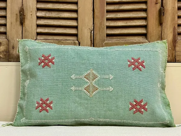 Sabra Kussen uit Marokko groen 60cm x 40cm incl vulling nr.62689