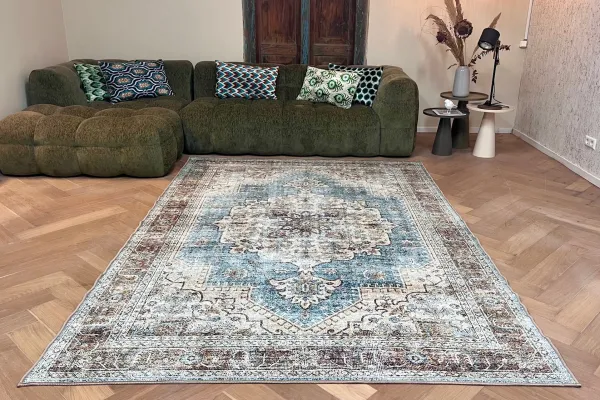 Vintage-Stil Teppich mit weichem Flor Nr. 19040, erhältlich in verschiedenen Größen