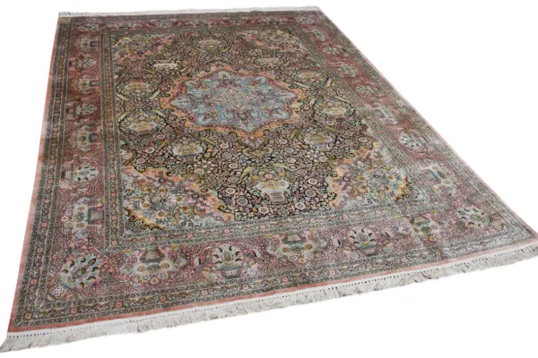 GERSERVEERD Kaschmir zijde vloerkleed, nr46914, 373cm x 273cm