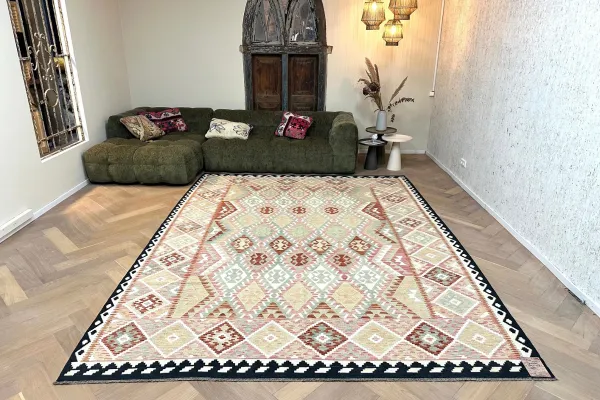 handgemaakte nieuwe kelim uit Afghanistan 2934 352cm x 267cm