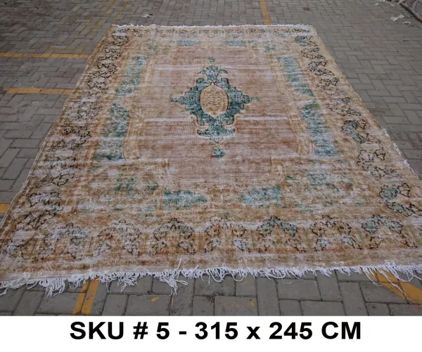 Vintage vloerkleed met blauw, nr.62334, 315cm x 245cm Dit kleed verwachten we half oktober binnen