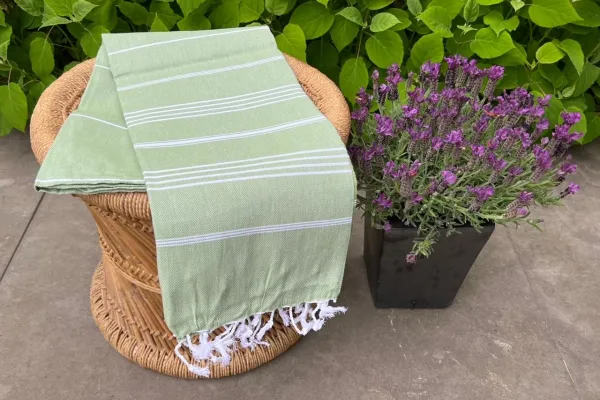 Hamamdoek olijfgroen 100% katoen (180cm x 100cm)  