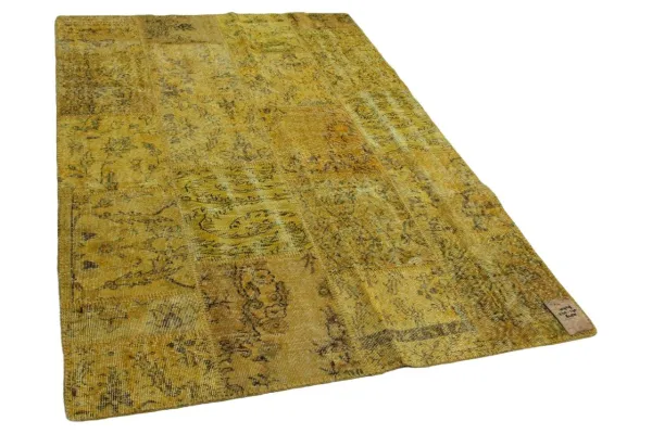 patchwork vloerkleed okergeel 240cm x 170cm 