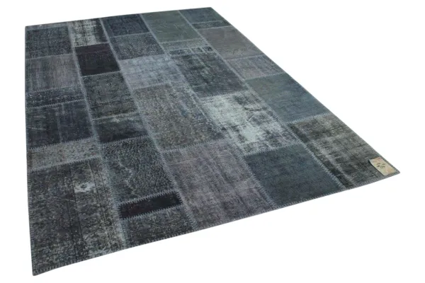 patchwork vloerkleed grijs 308cm x 208cm 