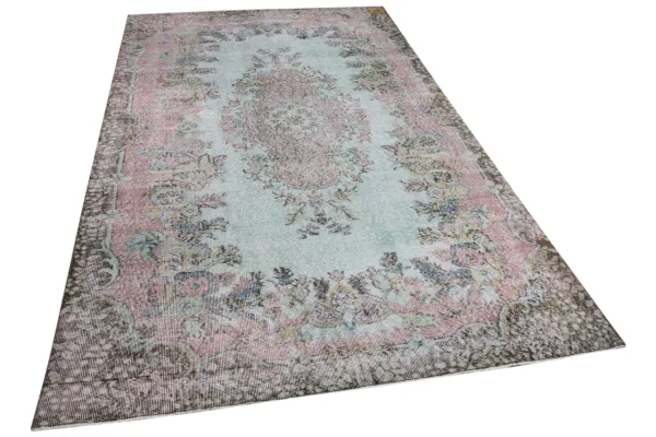 Vintage vloerkleed blauw 29605 311cm x 170cm