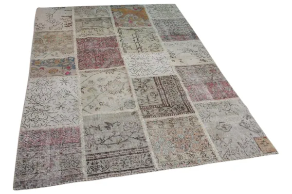 Patchwork vloerkleed diverse kleuren 239cm x 171cm  Incl onderkleed van katoen