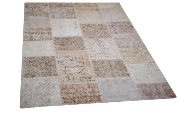 patchwork vloerkleed beige nr.14903 300cm x 200cm