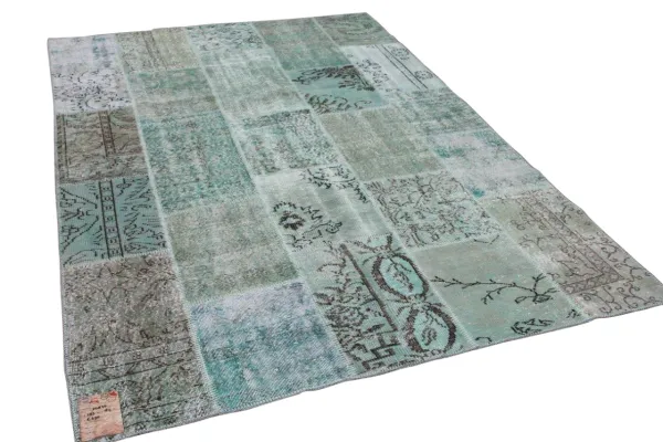patchwork vloerkleed mintgroen 285cm x 184cm