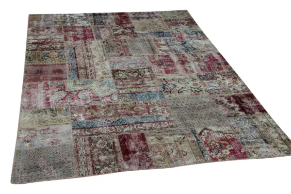 patchwork vloerkleed nr.59519 245cm x 173cm kleed heeft een gaatje