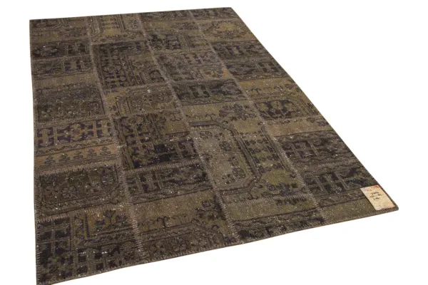 Bruin patchwork vloerkleed 233cm x 164cm showroom model