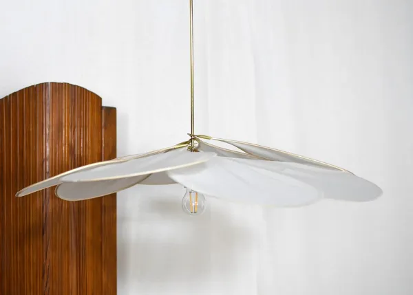 George Original lamp, kleur: naturel materiaal: rotan, messing en stof