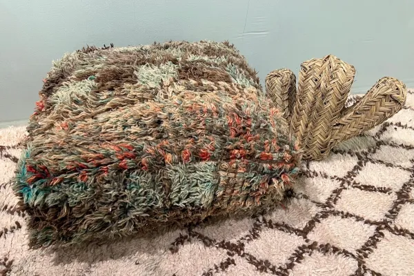 SALE Marokkaanse Poef 60cm x 60cm x 25cm nr: 17520 incl. vulling